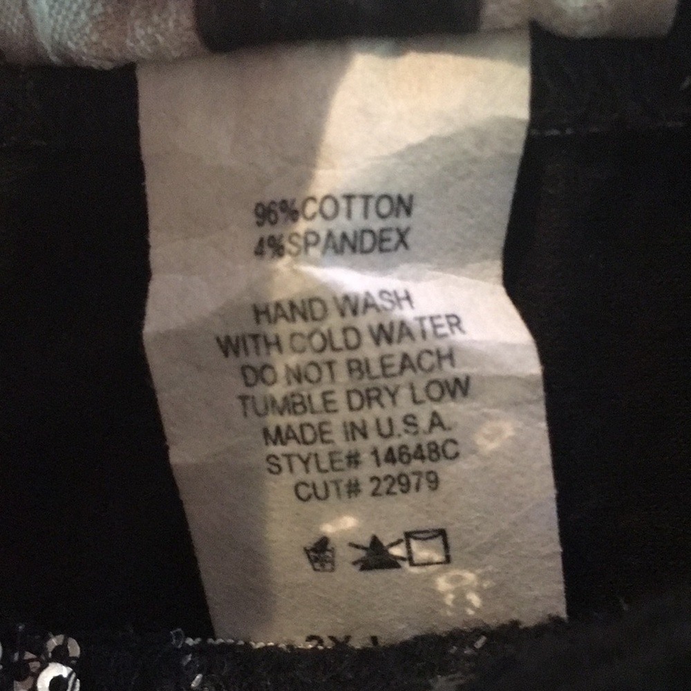 NWOT Assa black/silver leggings - Picture 5 of 5